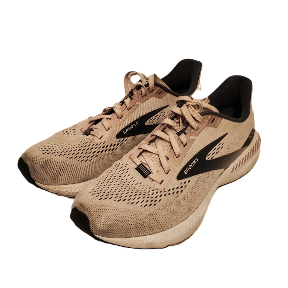 Brooks Launch GTS 8 Womens Running Shoes Tan Beige Black 1203461B655 Size 8.5